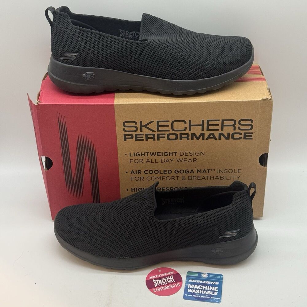 Skechers Air Cooled Goga Mat Shoes Women's 11 Black Go Walk Joy 124187 Loafers